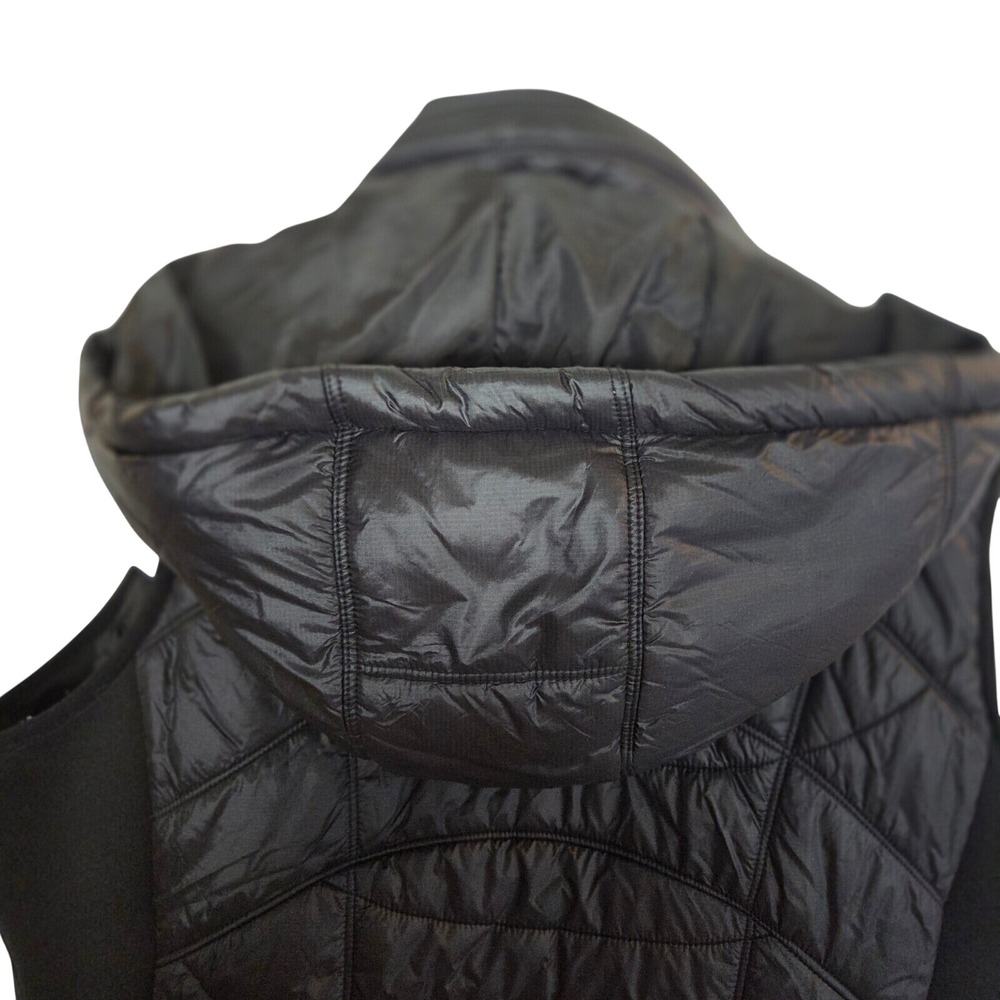 Michael Michael Kors Womens Black Quilted Puffer Vest Removable Hood  L Fall - Picture 7 of 11